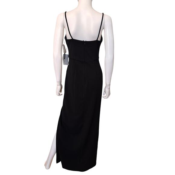 NEW XSCAPE NORDSTROM Black Twist Front Cutout Scuba Gown Size 6 PROM - Picture 4 of 7